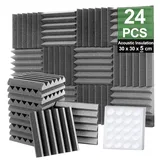 Foneso Akustikschaumstoff, 30x30x5 cm(Dichte:25kg/m3) Schalldämmung, Akustikpaneele, 3D Hochdichte Schallabsorber Wand, Schalldämmstoffe für Aufnahmeräume, Aufnahmeräume und Büros