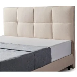 V6 Boxspringbett Modell 213 mit Taschenfederkernmatratze-25cm - Beige