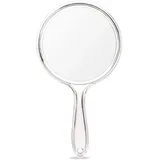 1-teiliger Handspiegel Mit Griff, Doppelseitiger Handspiegel, Vergrößerungsspiegel, Tragbarer Schminkspiegel, Taschenspiegel, Heim- Und Reisegebrauch, Tägliches Make-up Für Frauen