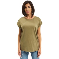 URBAN CLASSICS Ladies Extended Shoulder Tee T Shirt, Olive, XXL