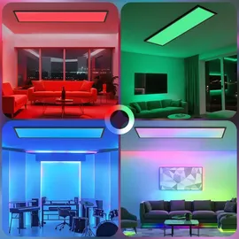 ZMH LED Panel 120x30 39W Dimmbar Rechteckig schwarz