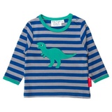 Toby Tiger Langarmshirt mit T-Rex Applikation in blau | Gr.: 104