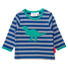 Toby Tiger Langarmshirt mit T-Rex Applikation in blau | Gr.: 104