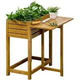 Outsunny Blumenkasten mit klappbarer Tischplatte