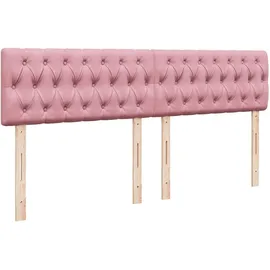 vidaXL Boxspringbett mit Matratze Rosa 180x200 cm Samt - Rosa