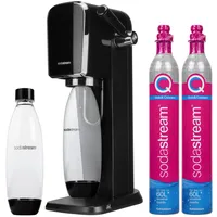 NEU SodaStream Wassersprudler Art Schwarz inkl 2 CO2 Zylinder Flasche Set