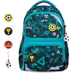 Belmil Maxi Pack Schulrucksack mit Brustgurt 2tlg. Set - "Football Goal" Koffer24
