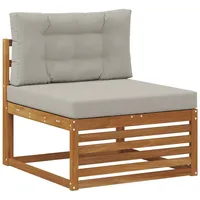 vidaXL Outdoor Mittelsofa Massivholz grau
