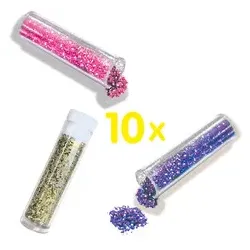 SES Creative Glitzer 10 Farben biologisch abbaubar 00252