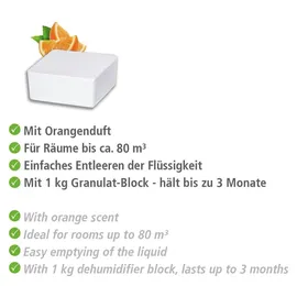 Wenko Raumentfeuchter Cube Nachfüllpack 1000 g Orange