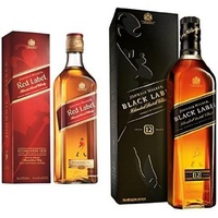 Johnnie Walker Black Label | Blended Scotch Whisky | Ausgezeichneter, aromatischer Bestseller | 40% vol | 700ml & Red Label | Blended Scotch Whisky | 40% vol | 700ml