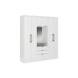 vente-unique Kleiderschrank Elorio 180 x 206 x 46,5 cm Weiß