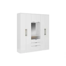 vente-unique Kleiderschrank Elorio 180 x 206 x 46,5 cm Weiß