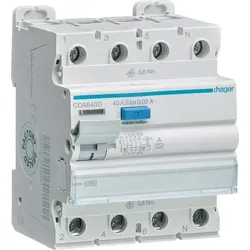 HAGER Fehlerstromschutzschalter CDA640D