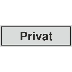 Schild - Privat - silbermatt