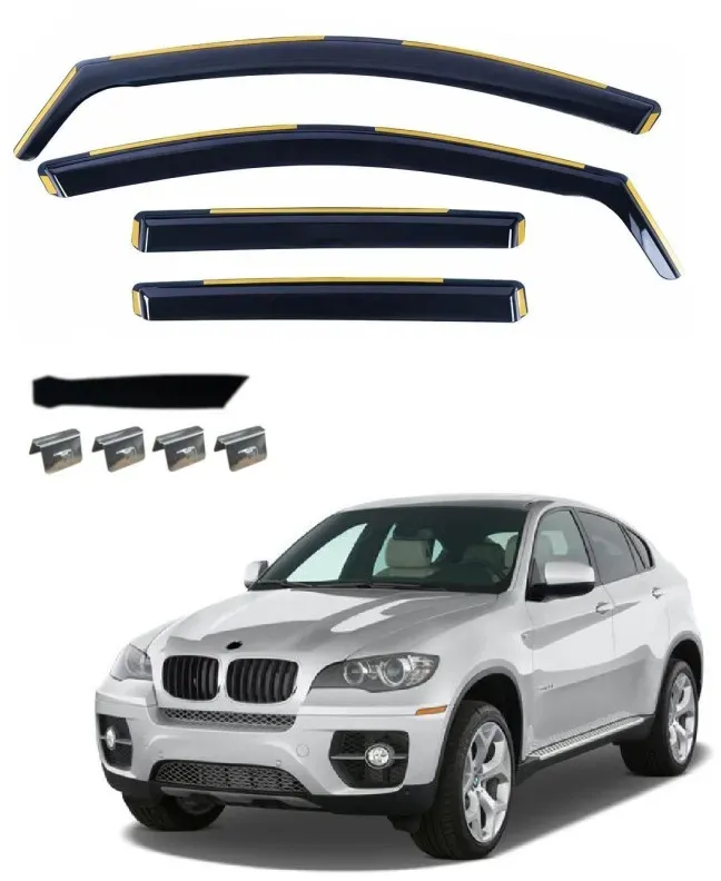 4‐teiliges Set Windabweiser für BMW X6 E71/E72, Baujahre 2008–2014