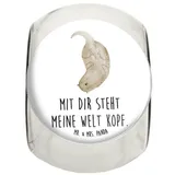 Mr. & Mrs. Panda Vorratsglas XL 2000ml Otter Kopfüber - Weiß - Geschenk, Küchenbehälter, Fischotte, Premium Glas, (1-tlg) weiß