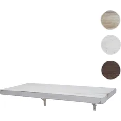 Wandtisch HWC-H48, Wandklapptisch Wandregal Tisch, klappbar Massiv-Holz ~ 120x60cm shabby wei√ü