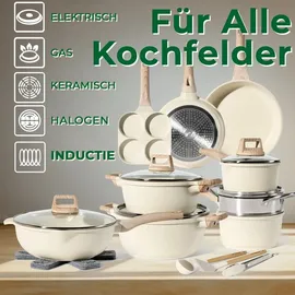 just perfecto household appliances JUST PERFECTO Topf-Set 21-tlg. Pfanne + Topf + Deckel