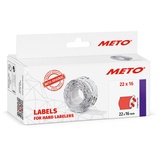 METO Etiketten (22x16 mm, rot, permanent, Preisetiketten für Meto, Contact, Sato, Avery, Tovel, Samark etc.)