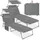 Tectake Sonnenliege 161 x 68 x 111 cm Grau