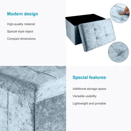 Intirilife Faltbare Sitzbank 49x30x30 cm Wohnzimmer, Hocker, Sitzwürfel