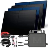 sunniva  Balkonkraftwerk Full Black Bifazial 2000 W inkl. 2,24 kWh Speicher + 4 x 500 W N-Typ Glas-Glas Bifacial Module
