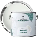 MissPompadour Edelmatte Wandfarbe Weiß mit Schmelz 2,5L Hochdeckend Spritzfrei