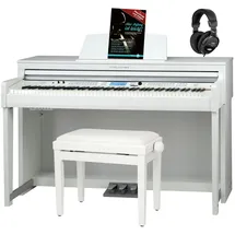 Classic Cantabile DP-A 610 E-Piano Weiß matt Set inkl. Bank, Kopfhörer und Schule)
