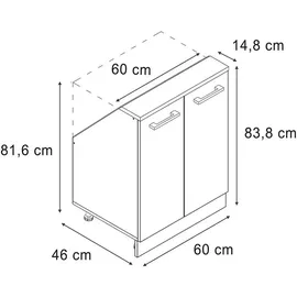 Vicco Dachschrägenschrank Rion 60 x 83,8 x 46 cm Braun