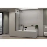 Bernstein Duschabtrennung Bernstein Nano Echtglas 6mm NT209 120x140 cm, Profil Schwarz matt