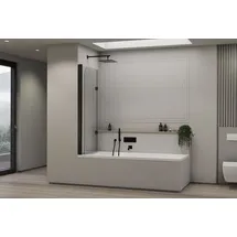 Bernstein Duschabtrennung Bernstein Nano Echtglas 6mm NT209 120x140 cm, Profil Schwarz matt