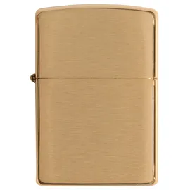 Zippo Sturmfeuerzeug - Brushed Brass, Base Model - Nachfüllbar - Wiederverwendbar - Windfestes Design - Geschenkbox - Made in USA