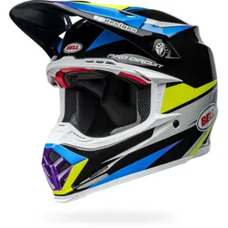 Bell Moto-9S Flex Pro Circuit 24, Motocrosshelm - Schwarz/Blau/Neon-Gelb - XL