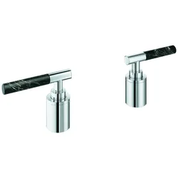 Hebelgriffe Atrio Private Collection 48465, Material: Vanilla Noir Caesarstone Quarzverbundwerkstoff, für 25224, chrom