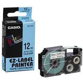 Casio XR-12X1 Schriftband 12 mm x 8 m schwarz auf transparent