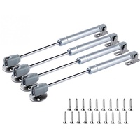 4x 60N Chrank Hydraulic Gasdruckfeder Möbeltür zum Gas Strut Lift Schrank Stoßdämpfer Gasfeder Hinge Möbelkolben Schranktüren Soft Close Klappenfeder, Silber