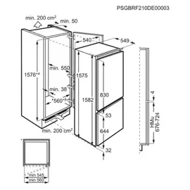AEG OS5S161ES Einbau-Kühlgefrierkombination (233 l, 1572 mm hoch)