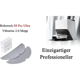 Roborock S8 Pro Ultra Original Zubehör VibraRise 2.0 Mopp (2 Stück) - Grau