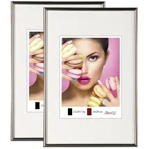 Ideal Trend 2er 3er 5er Pack Photo Style Set Bilderrahmen Wanddeko Collage Poster Kunststoff Rahmen: Farbe: 2er Pack Stahl | Format: 29,7x42 DIN A3