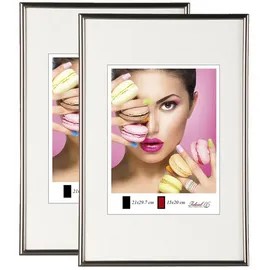 Ideal Trend 2er 3er 5er Pack Photo Style Set Bilderrahmen Wanddeko Collage Poster Kunststoff Rahmen: Farbe: 2er Pack Stahl | Format: 29,7x42 DIN A3