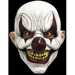 Ghoulish Productions Verkleidungsmaske Diabolischer Clown, Horrorclown Maske aus Latex für Halloween weiß