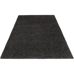 Hochflor-Teppich OBSESSION "My Twist 215", grau (anthrazit), B:80cm H:35mm L:150cm, Polypropylen, Teppiche, besonder weich, glänzend, Wohnzimmer