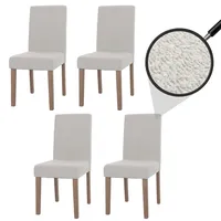 MCW 4er-Set Esszimmerstuhl Littau, Stuhl Küchenstuhl Hochlehner, Stoff/Textil Bouclé