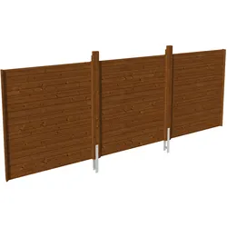 Carport-Rückwand SKANHOLZ, braun (nussbaum), B:550cm H:200cm, Holz, Gartenhaus-Seitenwände, aus Profilschalung
