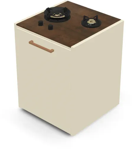 Brabura CT 60 Kochfeld - Iron Corten / Perle Blanche / Holzgriff