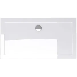 doporro Duschtasse Duschwanne Faro2w 70x120x4 Flach Aus Acryl In Weiß Rechteckig Din-anschlüsse Für Bodenebene Montage Geeignet - Doporro