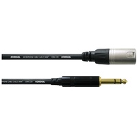 Cordial Mikrofonkabel XLR-Stecker / 6,35mm-Klinken-Stecker stereo 0,3m (CFM 0.3