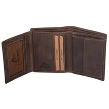 glücksnugget Echtleder Kombibörse-HUNTER Unisex Geldbörse braun