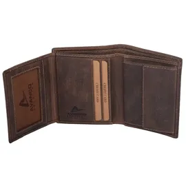 glücksnugget Echtleder Kombibörse-HUNTER Unisex Geldbörse braun